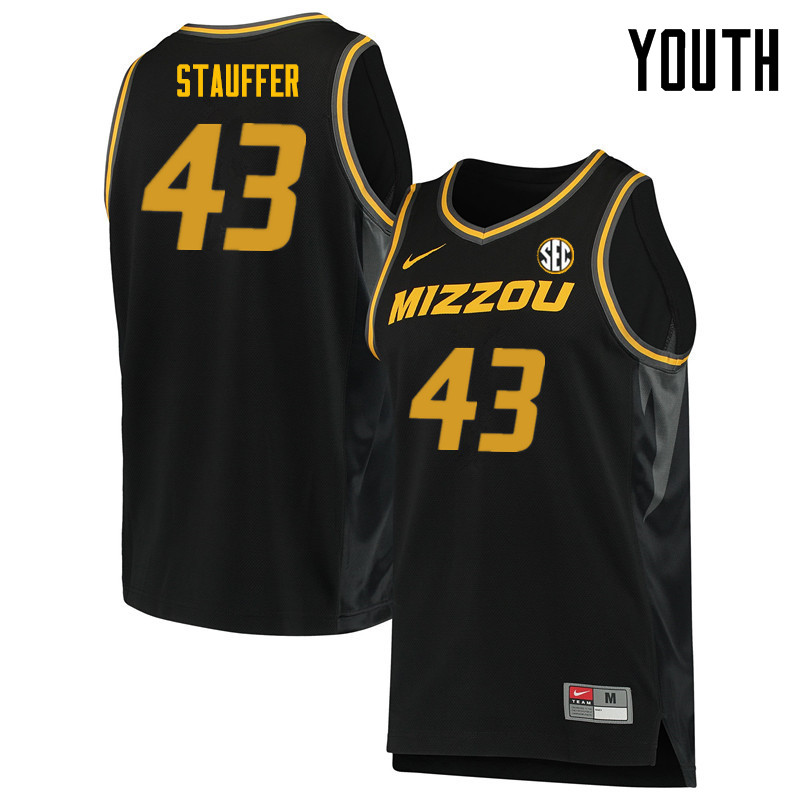 Youth #43 Bill Stauffer Missouri Tigers College Basketball Jerseys Sale-Black